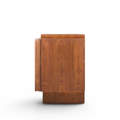 Tobago Brutalist Mid Century Walnut Nightstands Pair