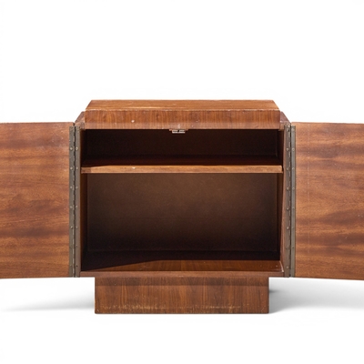 Tobago Brutalist Mid Century Walnut Nightstands Pair