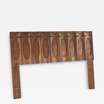 Tobago Brutalist Mid Century Walnut Queen Headboard