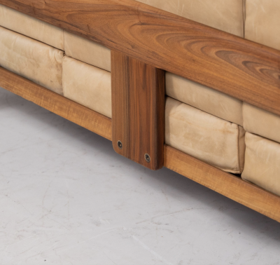 Tobia Scarpa Bastiano Seating Set by Tobia Scarpa For Gavina Wood and Leather Italy