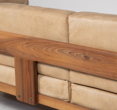 Tobia Scarpa Bastiano Seating Set by Tobia Scarpa For Gavina Wood and Leather Italy