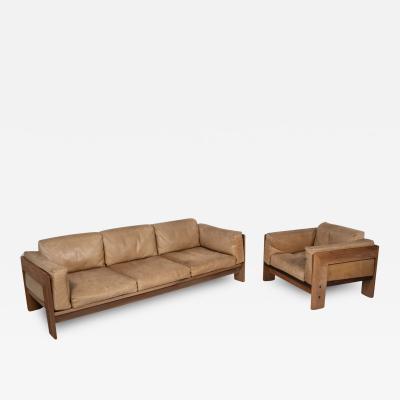 Tobia Scarpa Bastiano Seating Set by Tobia Scarpa For Gavina Wood and Leather Italy