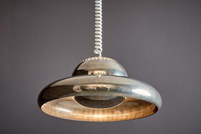 Tobia Scarpa Fior Di Loto Pendant Lamp in Nickel plated Brass by Tobia Scarpa
