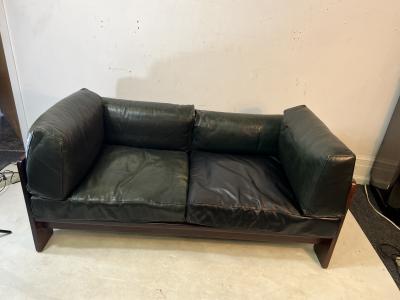 Tobia Scarpa MID CENTURY BASTIANO LEATHER AND ROSEWOOD COUCH BY TOBIA SCARPA