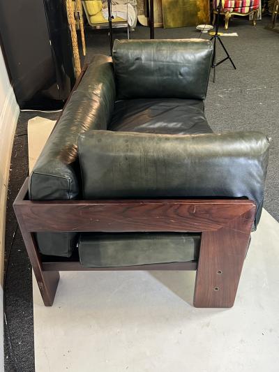 Tobia Scarpa MID CENTURY BASTIANO LEATHER AND ROSEWOOD COUCH BY TOBIA SCARPA