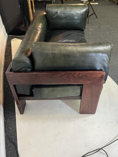 Tobia Scarpa MID CENTURY BASTIANO LEATHER AND ROSEWOOD COUCH BY TOBIA SCARPA