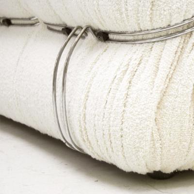 Tobia Scarpa Midcentury White Wool Soriana Sofa and 2 Armchairs By Tobia Scarpa for Cassina