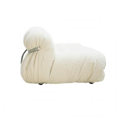 Tobia Scarpa Midcentury White Wool Soriana Sofa and 2 Armchairs By Tobia Scarpa for Cassina