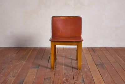 Tobia Scarpa Set of 12 Tobia Scarpa Style Leather Dining Chairs