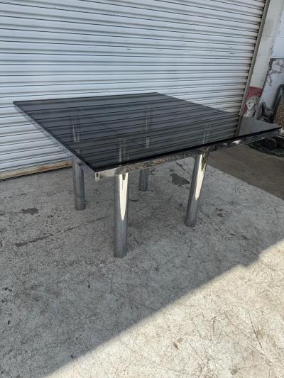 Tobia Scarpa Tobia Scarpa for Gauvina Andre Dining Table w Smoked Glass Top