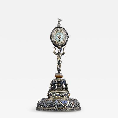 Tobias Katzenberger Viennese Enamel Soldier Clock