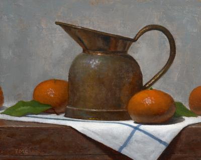 Todd M Casey Brass Pot with Mandarins