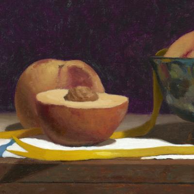 Todd M Casey Silver Bowl with Peaches