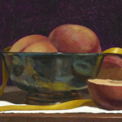 Todd M Casey Silver Bowl with Peaches