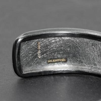 Todd Reed Brilliant Cut White Diamond Oxidized Patina Silver Cuff Bracelet Todd Reed