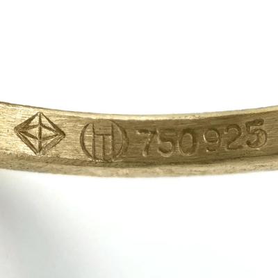 Todd Reed Brilliant White Diamond Yellow Gold Patina Silver Open Kite Ring Todd Reed 2021