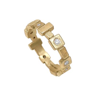 Todd Reed Todd Reed Brilliant Cut White Diamond Golden Blocks Band Ring