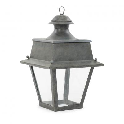 Tole Glass and Iron Lantern