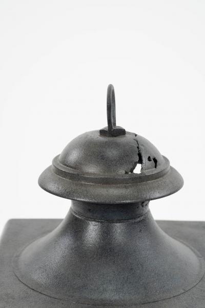 Tole Glass and Iron Lantern