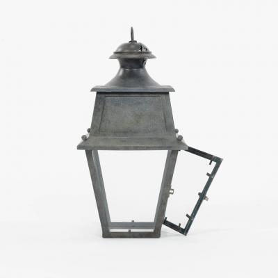 Tole Glass and Iron Lantern
