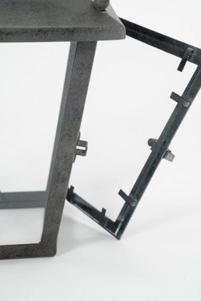Tole Glass and Iron Lantern