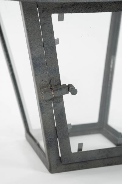 Tole Glass and Iron Lantern