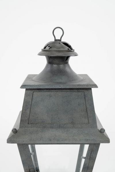 Tole Glass and Iron Lantern