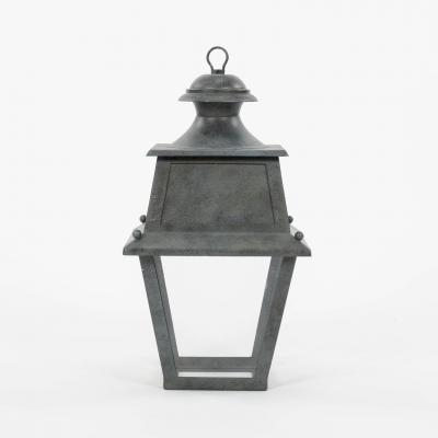 Tole Glass and Iron Lantern