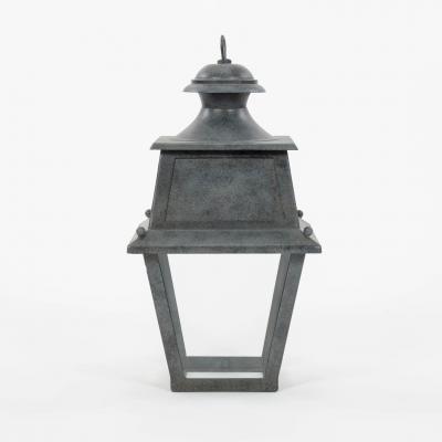 Tole Glass and Iron Lantern
