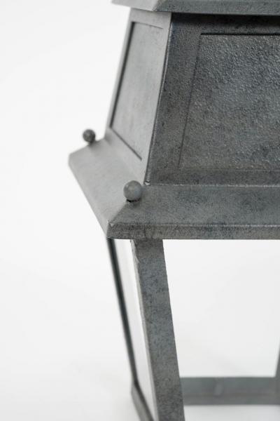 Tole Glass and Iron Lantern