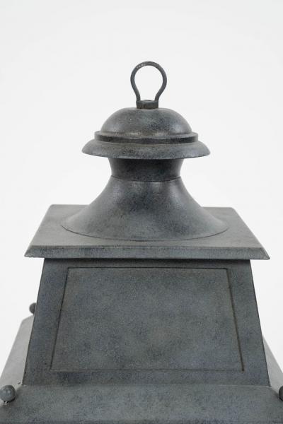 Tole Glass and Iron Lantern