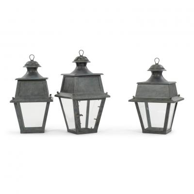 Tole Glass and Iron Lantern