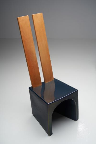 Tom Bruinsma Tom Bruinsma Glazed Chair and Table for Mobach Ceramics Netherlands ca 1980s