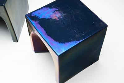 Tom Bruinsma Tom Bruinsma Glazed Chair and Table for Mobach Ceramics Netherlands ca 1980s