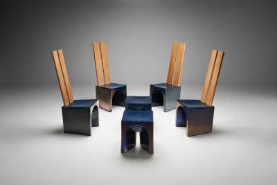 Tom Bruinsma Tom Bruinsma Glazed Chairs and Tables for Mobach Ceramics Netherlands ca 1980s