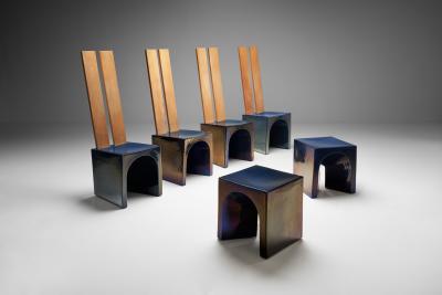 Tom Bruinsma Tom Bruinsma Glazed Chairs and Tables for Mobach Ceramics Netherlands ca 1980s