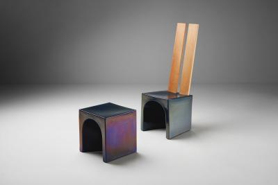 Tom Bruinsma Tom Bruinsma Glazed Chairs and Tables for Mobach Ceramics Netherlands ca 1980s