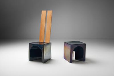 Tom Bruinsma Tom Bruinsma Glazed Chairs and Tables for Mobach Ceramics Netherlands ca 1980s