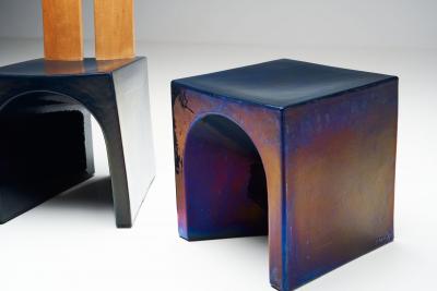 Tom Bruinsma Tom Bruinsma Glazed Chairs and Tables for Mobach Ceramics Netherlands ca 1980s