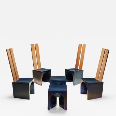 Tom Bruinsma Tom Bruinsma Glazed Chairs and Tables for Mobach Ceramics Netherlands ca 1980s