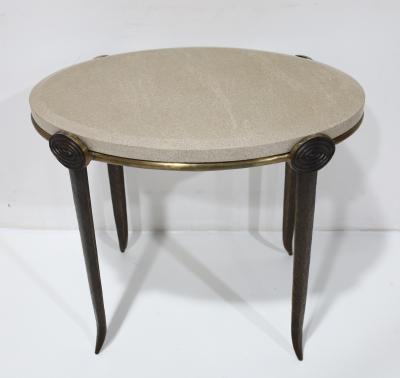 Tom Corbin Tom Corbin Bronze and Marble Medallion Side Table