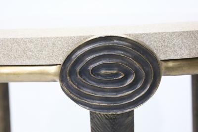 Tom Corbin Tom Corbin Bronze and Marble Medallion Side Table