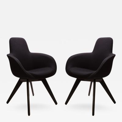 Tom Dixon Scoop High Chairs in Black Wool by Tom Dixon Pair