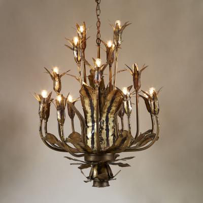 Tom Greene 1960s Brass chandelier designed by Tom Greene for Feldman