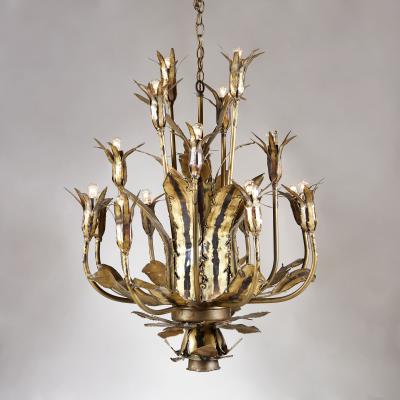 Tom Greene 1960s Brass chandelier designed by Tom Greene for Feldman