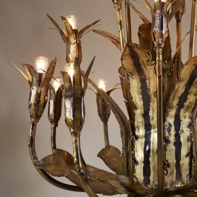 Tom Greene 1960s Brass chandelier designed by Tom Greene for Feldman