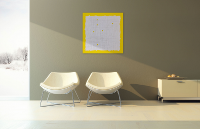 Tom Henderson Luck of the Devil Yellow Abstract painting 2018