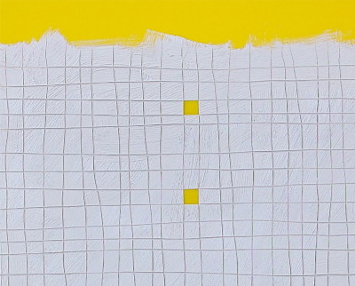 Tom Henderson Luck of the Devil Yellow Abstract painting 2018