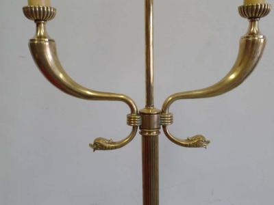 Tomaso Buzzi Pair Italian Mid Century Brass Floor Lamps Attributed Tomaso Buzzi and Gio Ponti