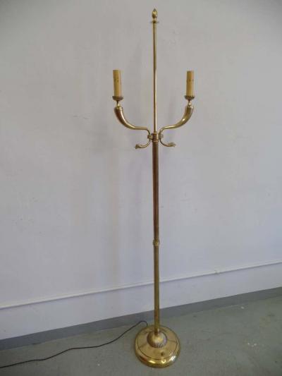 Tomaso Buzzi Pair Italian Mid Century Brass Floor Lamps Attributed Tomaso Buzzi and Gio Ponti